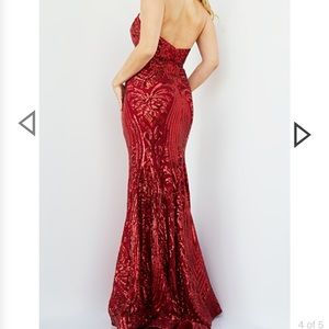 Jovani Prom Dress, worn once for four hours! One week old! Red and size 6
